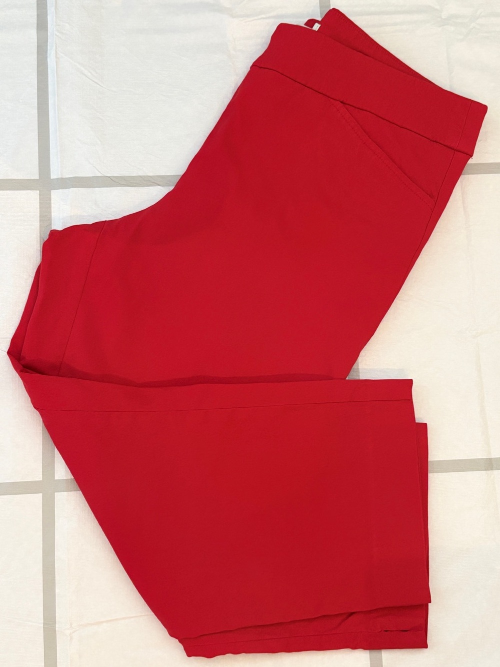 Cleo Petites Red Pull On Crop Pants Stretch Millennium Capris Size Medium M